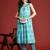 Blue printed cotton kurta trouser set