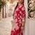 Red printed cotton kurta trouser set