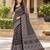 Black  color azarakh printed with all over mirror work on premium satin saree