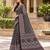 Black  color azarakh printed with all over mirror work on premium satin saree