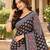 Black  color azarakh printed with all over mirror work on premium satin saree