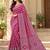 Pink color azarakh printed with all over mirror work on premium satin saree