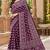 Wine color azarakh printed with all over mirror work on premium satin saree