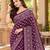 Wine color azarakh printed with all over mirror work on premium satin saree