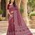 Maroon  color azarakh printed with all over mirror work on premium satin saree