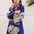Blue printed viscose rayon kurta trouser set