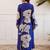 Blue printed viscose rayon kurta trouser set