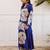 Blue printed viscose rayon kurta trouser set