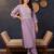 Lavender embroidered silk kurta trouser set