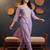 Lavender embroidered silk kurta trouser set