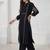 Black embroidered viscose rayon kurta trouser set