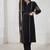 Black embroidered viscose rayon kurta trouser set