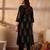 Black printed cotton kurta trouser set