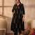 Black printed cotton kurta trouser set
