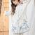 White printed cotton kurta trouser set