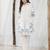 White printed cotton kurta trouser set
