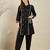 Black printed cotton kurta trouser set