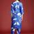 Blue printed cotton kurta trouser set