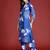 Blue printed cotton kurta trouser set