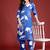 Blue printed cotton kurta trouser set