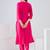 Pink printed liva kurta trouser set