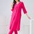 Pink printed liva kurta trouser set