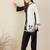 Black printed silk kurta trouser set