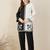Black printed silk kurta trouser set