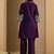 Purple embroidered cotton kurta trouser set