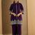 Purple embroidered cotton kurta trouser set