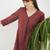 Maroon printed cotton kurta trouser set