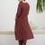 Maroon printed cotton kurta trouser set