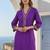 Purple embroidered liva kurta trouser set