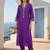 Purple embroidered liva kurta trouser set