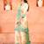 Cream printed cotton kurta trouser set