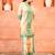 Cream printed cotton kurta trouser set