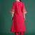 Pink embroidered silk kurta trouser set