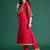 Pink embroidered silk kurta trouser set