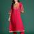 Pink embroidered silk kurta trouser set