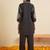 Black embroidered cotton kurta trouser set