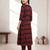 Maroon printed cotton kurta trouser set
