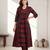 Maroon printed cotton kurta trouser set