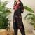 Black embroidered cotton kurta trouser set