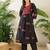 Black embroidered cotton kurta trouser set