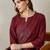 Burgundy embroidered cotton kurta trouser set