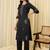 Black embroidered cotton kurta trouser set