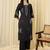Black embroidered cotton kurta trouser set