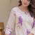 Off white printed cotton kurta trouser set