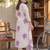 Off white printed cotton kurta trouser set
