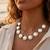 Fashion gold plated anti tarnish faux pearl necklace for women 